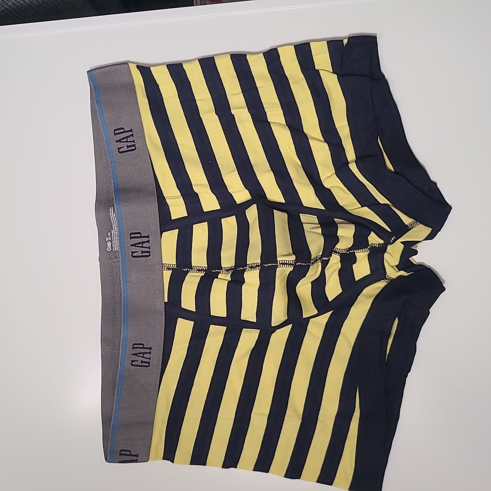 New Mens GAP Stretch Cotton Trunk Underwear. Size Med. Yellow and Blue Stripes. - Picture 3 of 4
